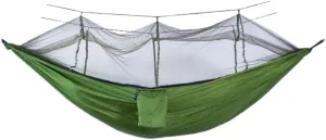 Hammock Outdoor Fully Automatic Quick-Opening Hammock with Mosquito Net, Outdoor Nylon Cloth Camping Pole Hammock Hammocks for Outside(Green)