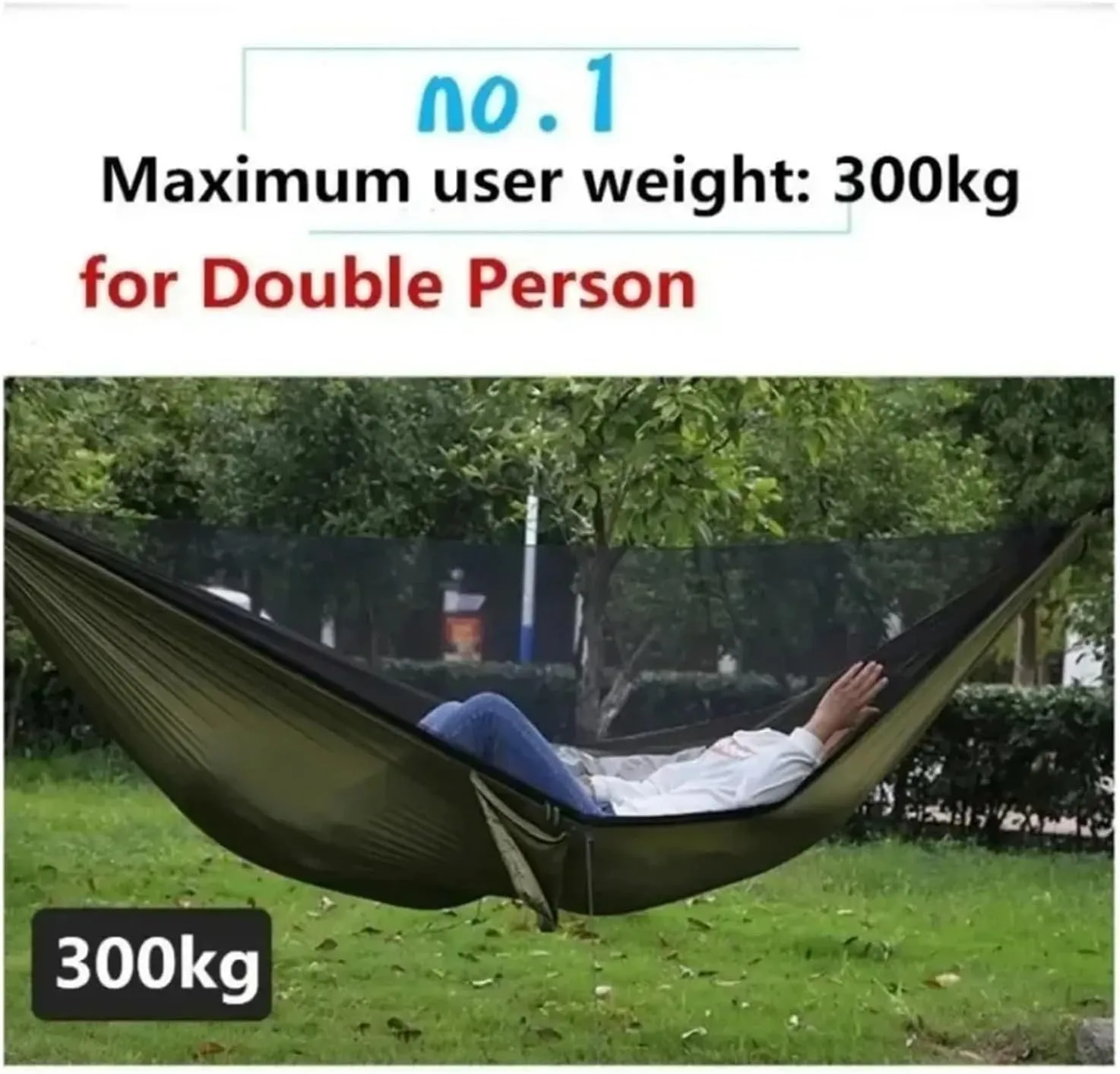 Hammock Outdoor Portable Quick Opening Mosquito Proof Swing Camping Adult Thick Hanging Chair Anti Rollover for Terrace, Outdoor(Orange Grey)