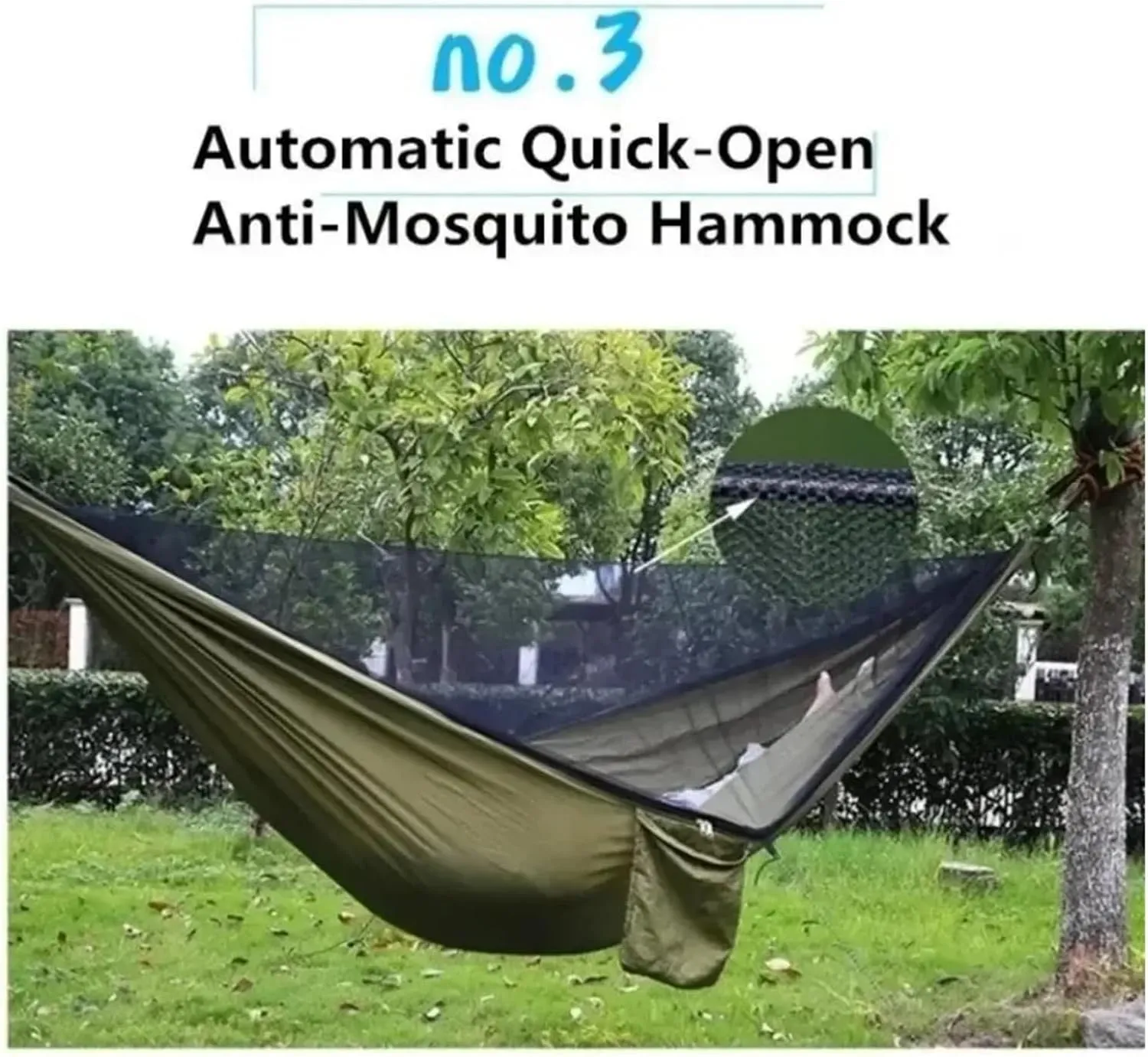 Hammock Outdoor Portable Quick Opening Mosquito Proof Swing Camping Adult Thick Hanging Chair Anti Rollover for Terrace, Outdoor(Orange Grey)