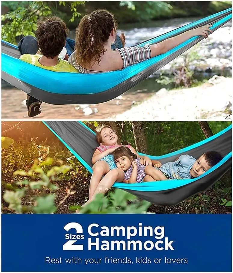 Hammock Portable Camping Hammock,Double Hanging Bed,Lightweight Nylon Parachute Hammock, Outdoor Survival Travel Leisure Sleeping Swing