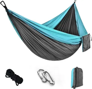 Hammock Portable Camping Hammock,Double Hanging Bed,Lightweight Nylon Parachute Hammock, Outdoor Survival Travel Leisure Sleeping Swing