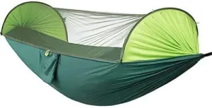 Hammock Portable Outdoor Quick Opening Mosquito Net Hamocks Parachute Camping Hammock 2 Person Hanging Sleeping Bed Easy to Store