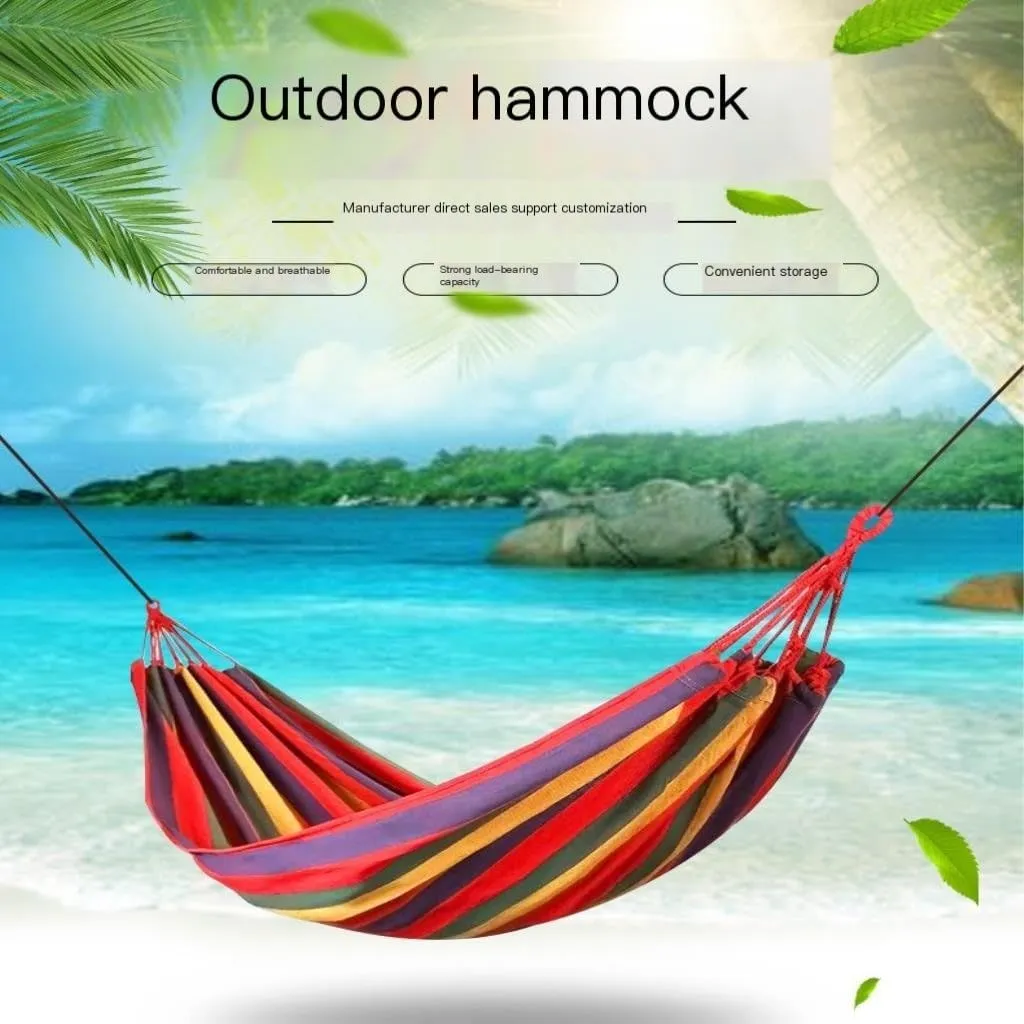 Hammock Single Double Parachute Cloth Hammock Light Breathable Hammock Nylon Hammock Outdoor Swing Anti-Rollover Hammocks for Outside(Blue,Small)