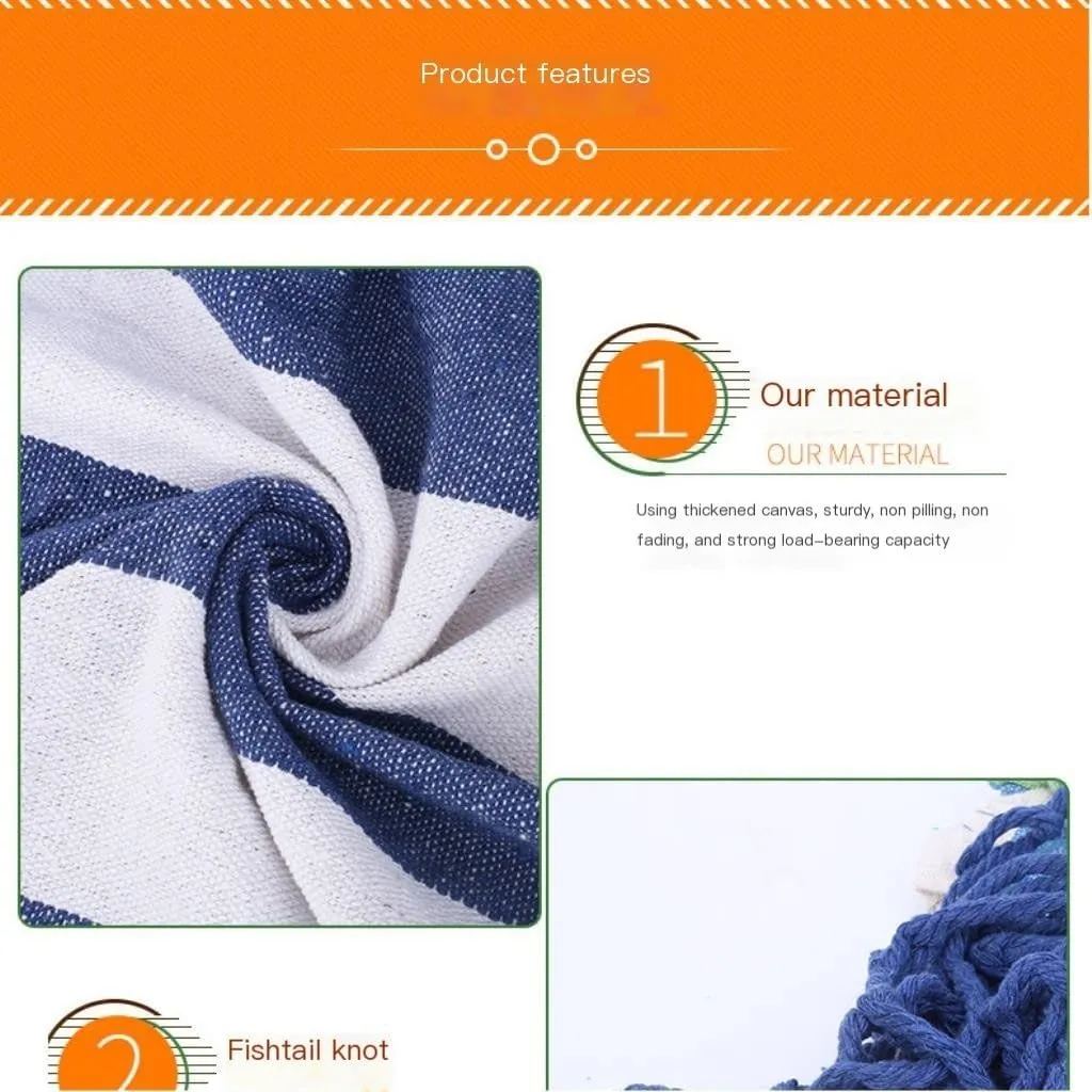 Hammock Single Double Parachute Cloth Hammock Light Breathable Hammock Nylon Hammock Outdoor Swing Anti-Rollover Hammocks for Outside(Blue,Small)