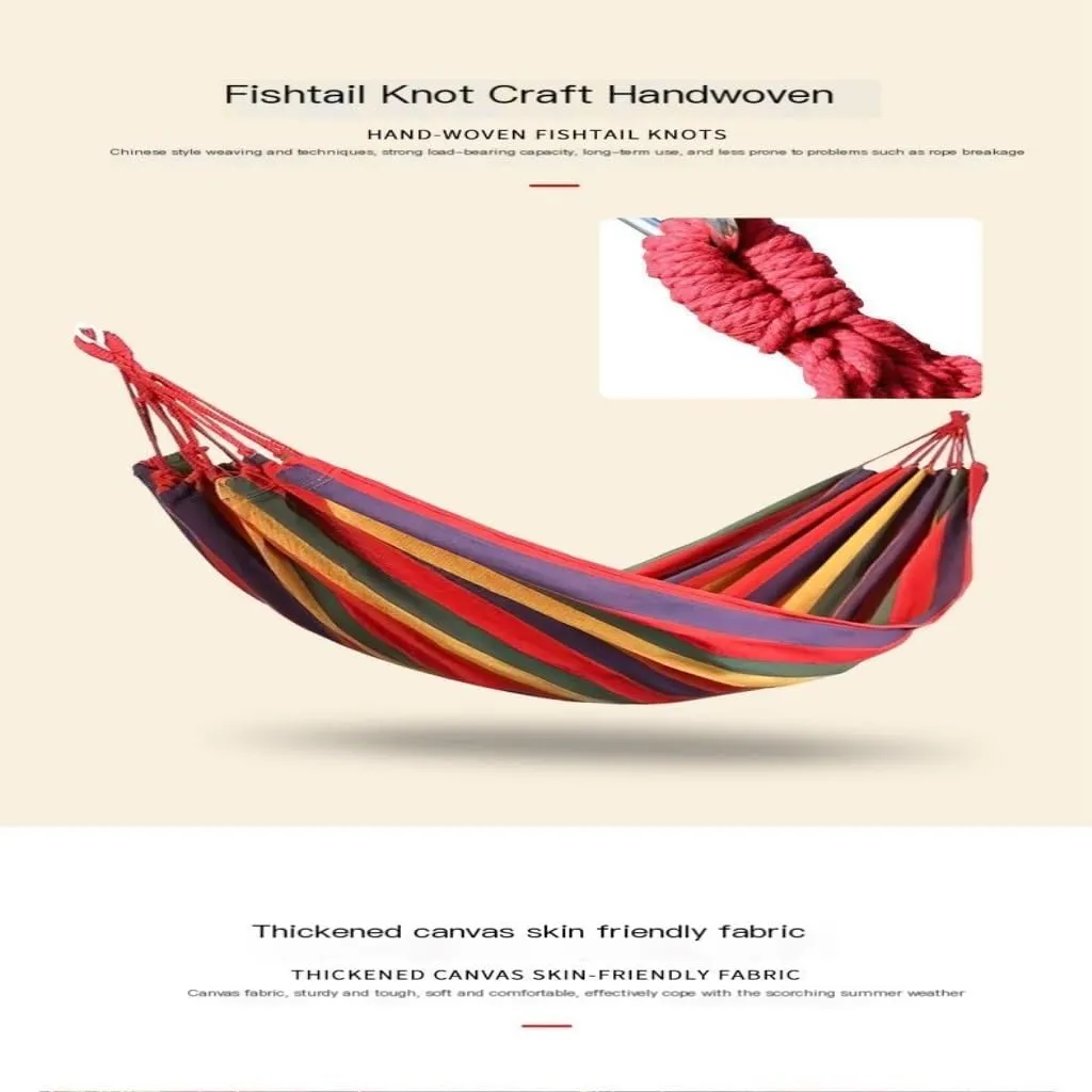 Hammock Single Double Parachute Cloth Hammock Light Breathable Hammock Nylon Hammock Outdoor Swing Anti-Rollover Hammocks for Outside(Blue,Small)