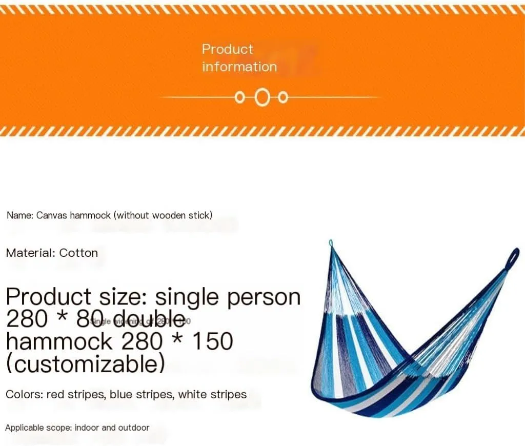 Hammock Single Double Parachute Cloth Hammock Light Breathable Hammock Nylon Hammock Outdoor Swing Anti-Rollover Hammocks for Outside(Blue,Small)