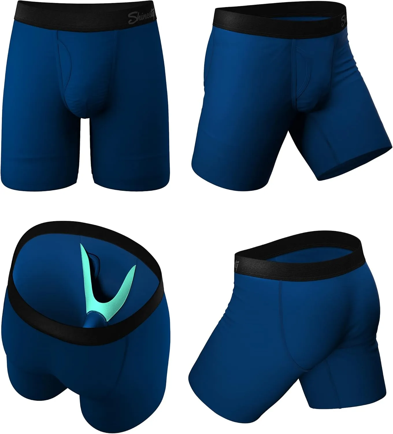 Hammock Support Long Leg Boxer Briefs for Men | Anti-Chafing, Moisture Wicking, Breathable