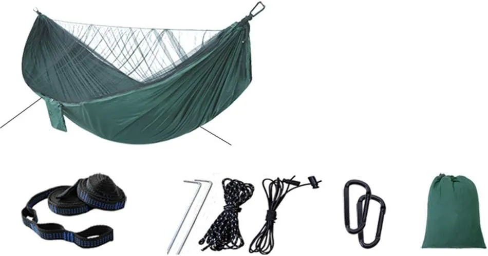 Hammock with Mosquito Net 2 Person Camping, Ultralight Portable Windproof, Anti-Mosquito, for Outdoor, Hiking, Backpacking, Travel