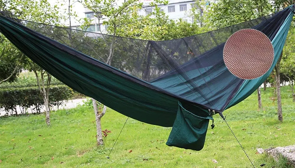 Hammock with Mosquito Net 2 Person Camping, Ultralight Portable Windproof, Anti-Mosquito, for Outdoor, Hiking, Backpacking, Travel