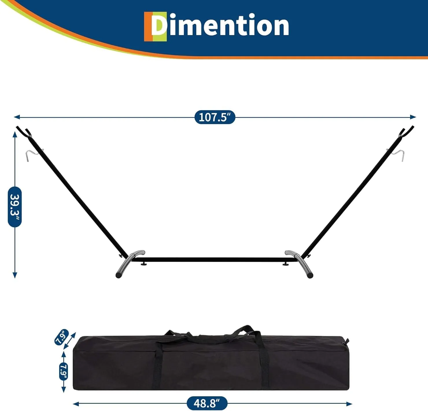 Hammock with Stand for Outside, 2-Person Outdoor Portable Hammock, 500lb Capacity   Waterproof Carry Bag, for Outside Garden Yard