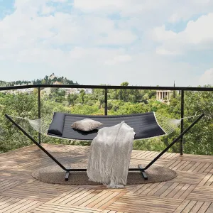 Hammock with Steel Stand, Portable Standing Hammocks with PP Cotton Pad and Pillow