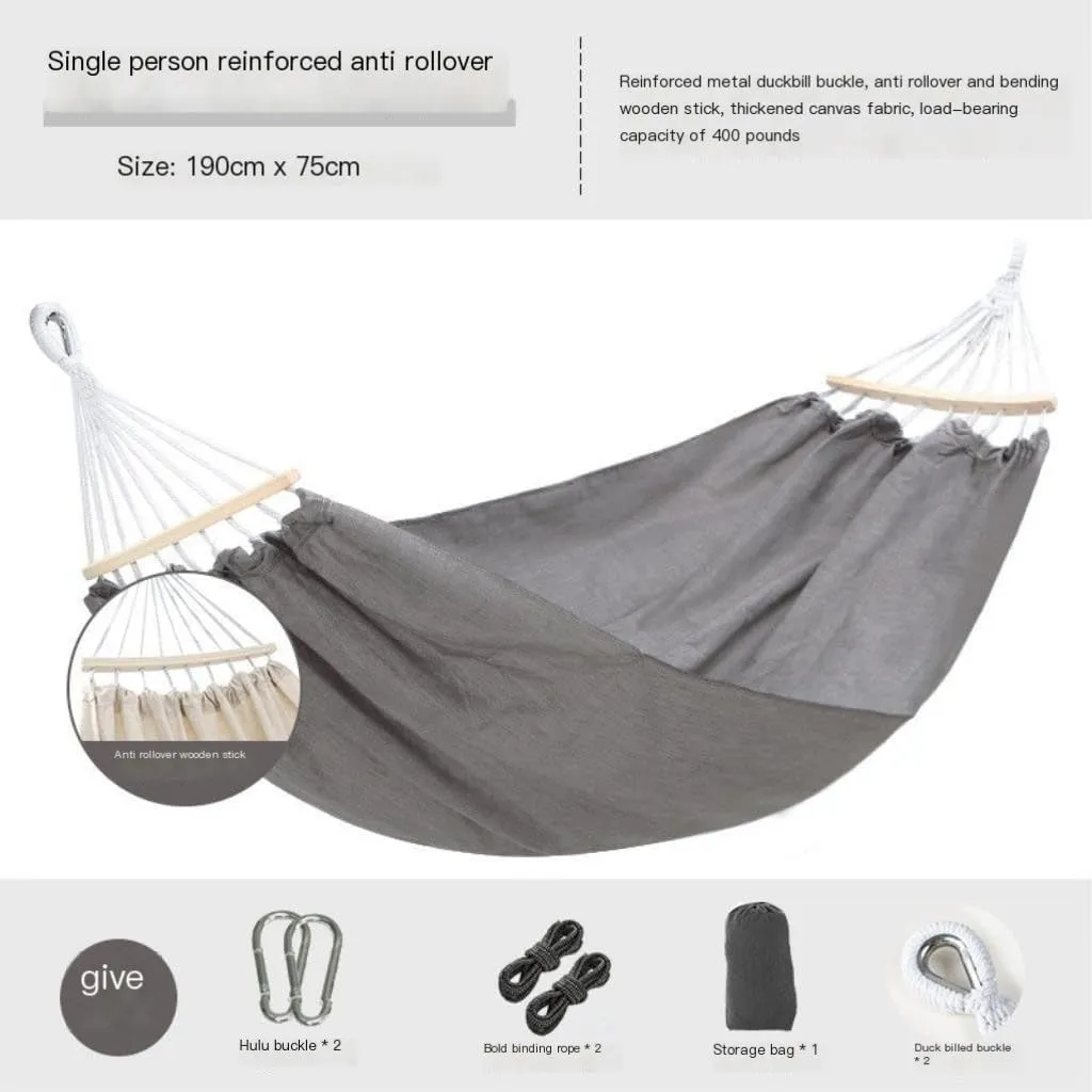 Hammocks Beige Hammock Outdoor Swing Summer Camping W Anti-Rollover Home Indoor Single Double Adult Dormitory Camping Hammocks(Beige,A)