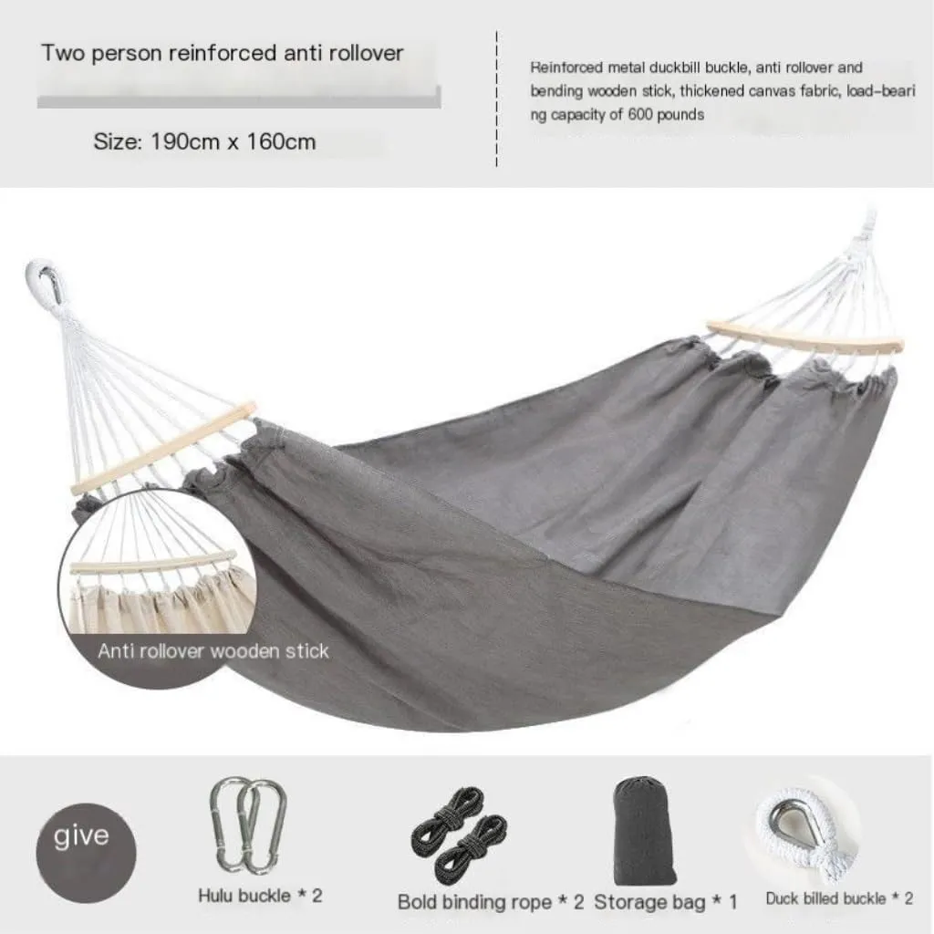 Hammocks Beige Hammock Outdoor Swing Summer Camping W Anti-Rollover Home Indoor Single Double Adult Dormitory Camping Hammocks(Beige,A)