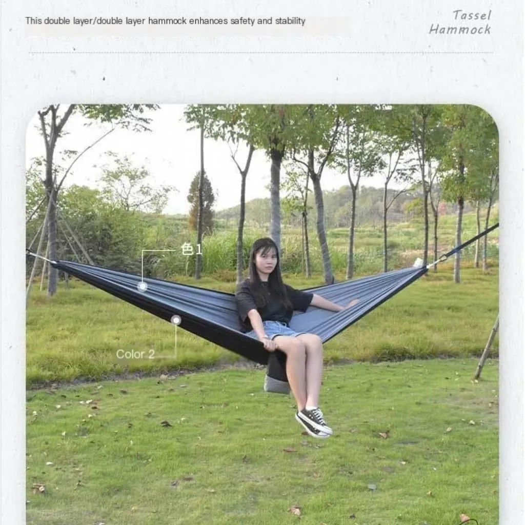Hammocks Canopy Mosquito Net Hammock Set Tent Parachute Cloth Camping Automatic Anti-Mosquito Mosquito Net Hammock Camping Hammocks(E)