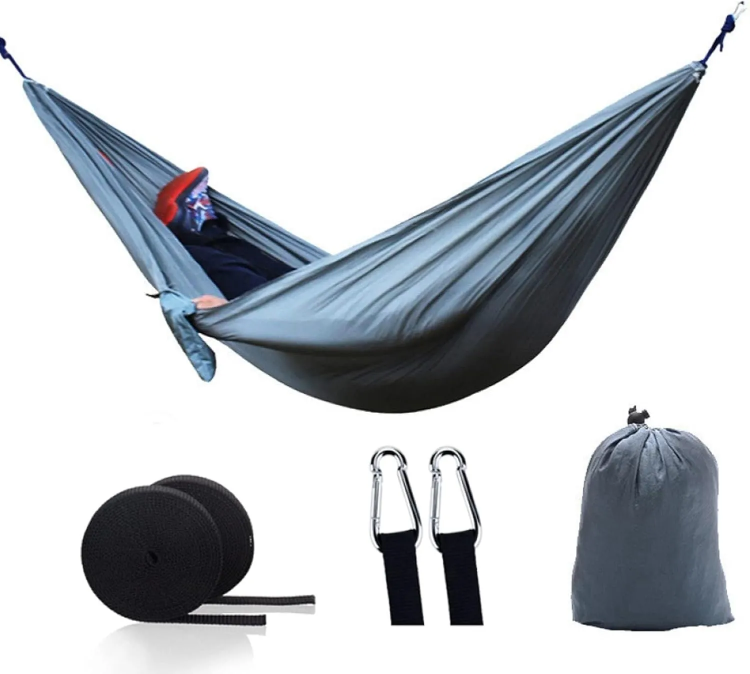 Hammocks Hammock Camping Hammock with Two Ropes Two Carabiners Storage Bag Double Portable Hammocks for Travel Beach Backpacking Outdoor Hammock (C : G)