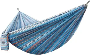 Hammocks Hammock Outdoor Camping Quick-Open Single Double Hammock Parachute Cloth Printing Park Camping Hammock Camping Hammocks(Blue)