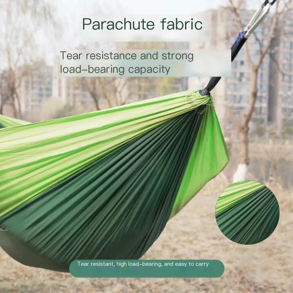 Hammocks High Load-Bearing Anti-Rollover Nylon Hammock Outdoor Ultra-Light Single and Double Parachute Cloth Hammock Camping Hammocks(B)