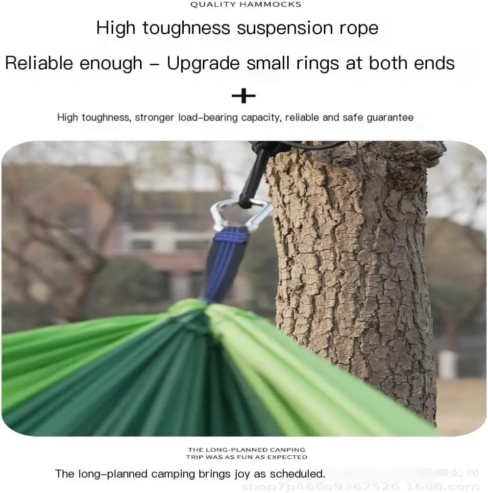Hammocks High Load-Bearing Anti-Rollover Nylon Hammock Outdoor Ultra-Light Single and Double Parachute Cloth Hammock Camping Hammocks(B)