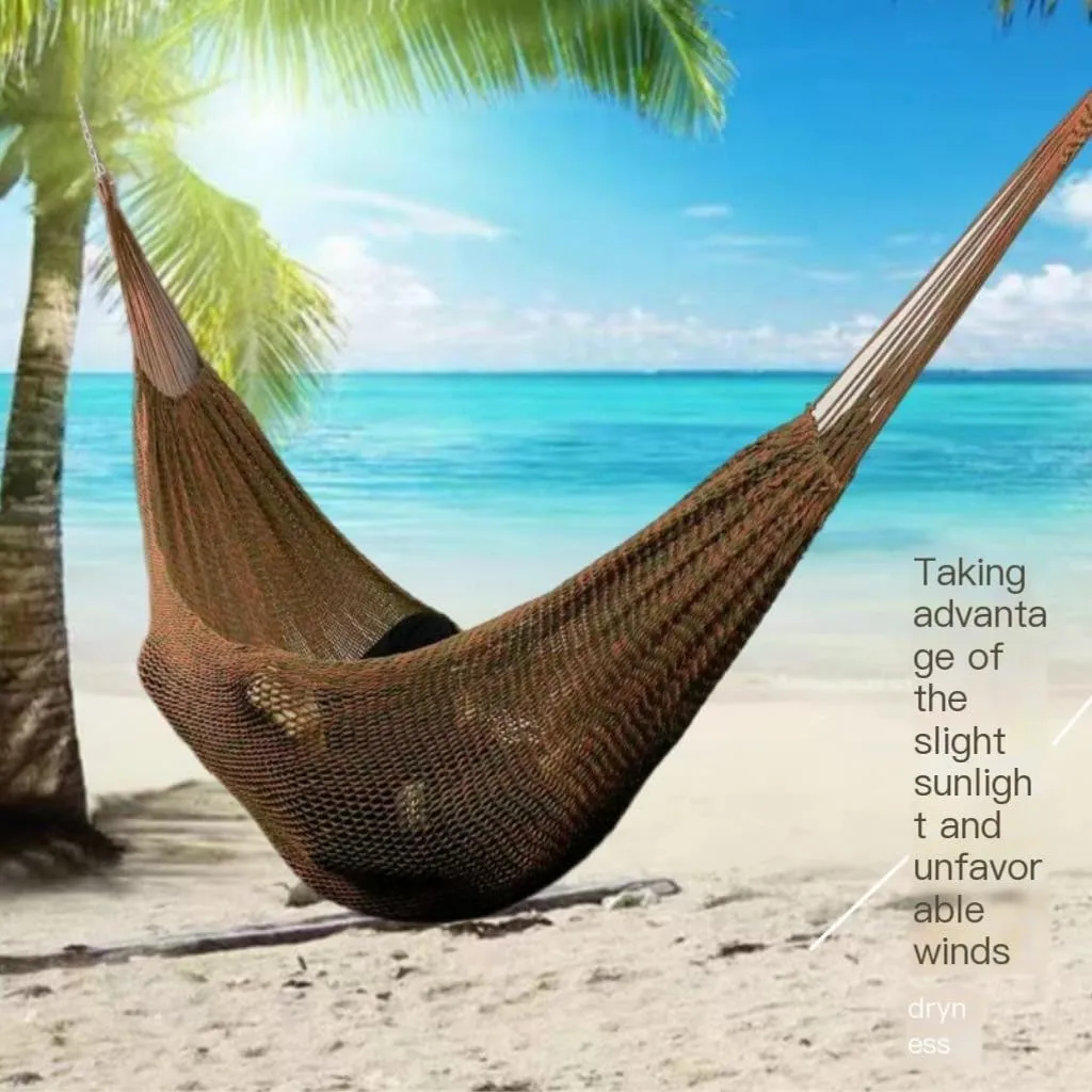 Hammocks Mesh Outdoor Camping Swing Homestay Outdoor Da Double Anti-Rollover Hanging Chair Double Nylon Hammock Camping Hammocks(Green)