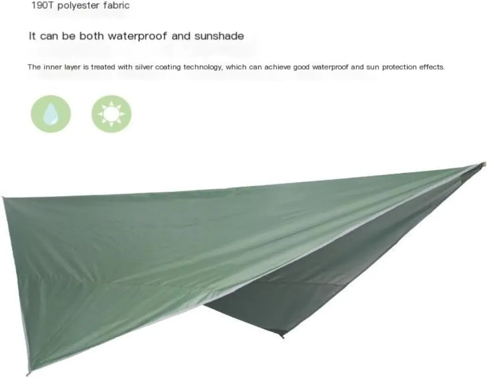 Hammocks Mosquito Net Hammock Canopy Set Outdoor Camping Quick Opening Hammock Plus Rainproof Sunshade Canopy Camping Hammocks(D)