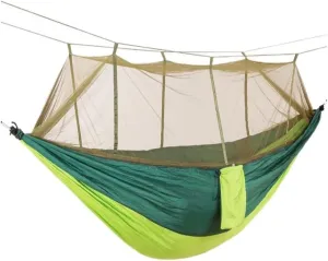 Hammocks Mosquito Net Hammock Double Outdoor Anti-Mosquito Parachute Cloth Swing Outdoor Sleeping Hanging Tree Camping Camping Hammocks(Green)
