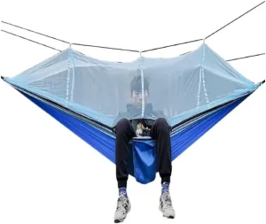 Hammocks Multifunctional Outdoor Hammocks, with Mosquito Net, Enjoy a Comfortable Camping Time Camping Hammocks(Blue)