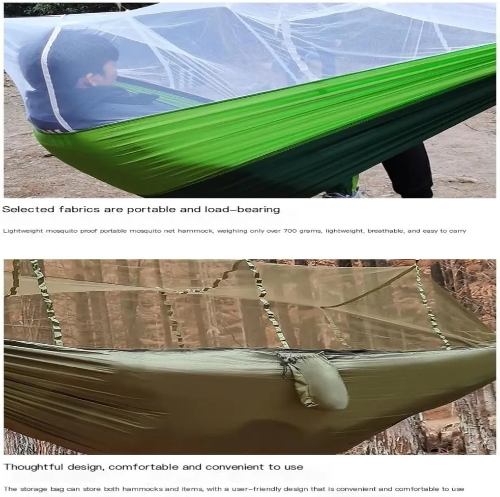 Hammocks Multifunctional Outdoor Hammocks, with Mosquito Net, Enjoy a Comfortable Camping Time Camping Hammocks(Blue)