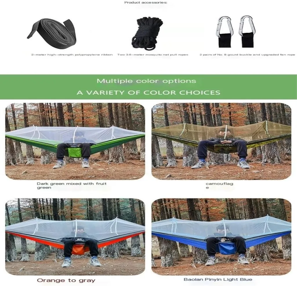 Hammocks Multifunctional Outdoor Hammocks, with Mosquito Net, Enjoy a Comfortable Camping Time Camping Hammocks(Blue)