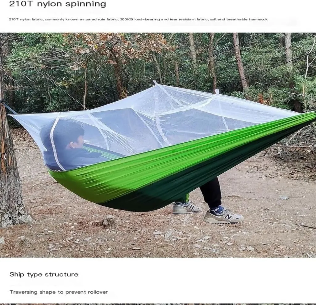 Hammocks Multifunctional Outdoor Hammocks, with Mosquito Net, Enjoy a Comfortable Camping Time Camping Hammocks(Blue)
