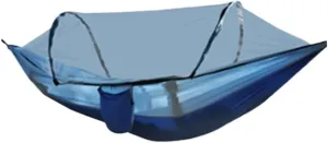 Hammocks Outdoor Camping Anti-Rollover Nylon Hammock with Mosquito Net Automatic Quick-Opening Mosquito Net Hammock Camping Hammocks(Blue)