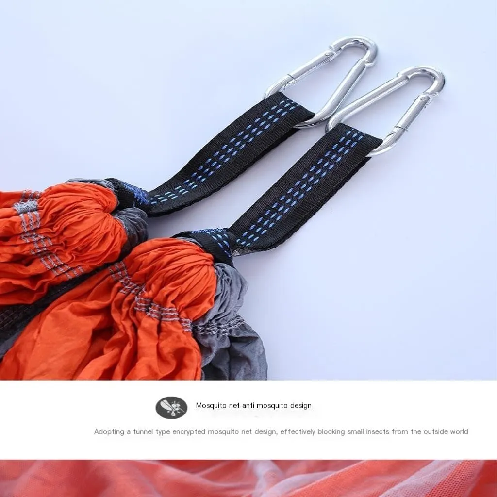 Hammocks Outdoor Camping Mosquito Net Hammock Nylon Parachute Cloth Hammock with Mosquito Net Outdoor Swing Hammock Camping Hammocks(D)