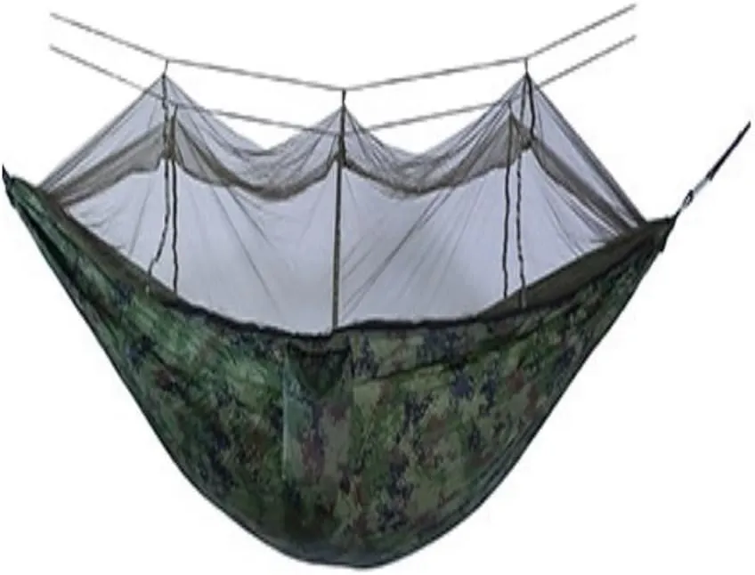 Hammocks Outdoor Camping Mosquito Net Hammock Nylon Parachute Cloth Hammock with Mosquito Net Outdoor Swing Hammock Camping Hammocks(D)