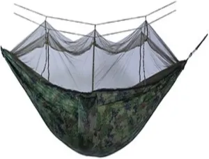 Hammocks Outdoor Camping Mosquito Net Hammock Nylon Parachute Cloth Hammock with Mosquito Net Outdoor Swing Hammock Camping Hammocks(D)