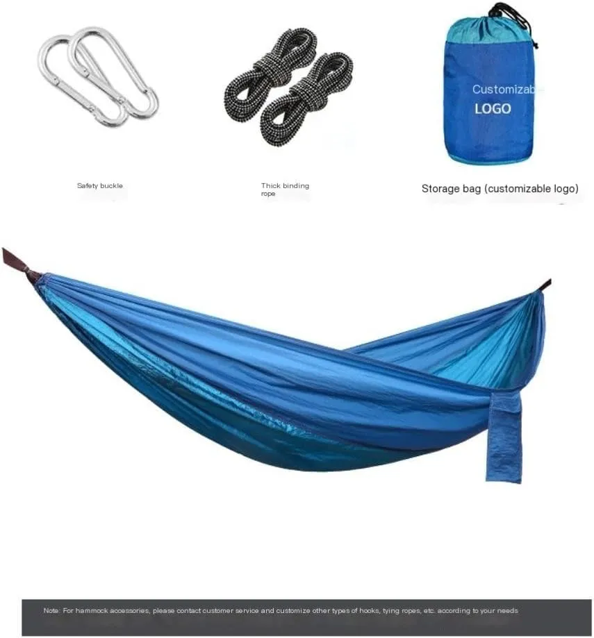 Hammocks Outdoor Camping Parachute Nylon Cloth Single Double Outdoor Camping Cycling Indoor Leisure Outdoor Hammock Camping Hammocks(Green,B)
