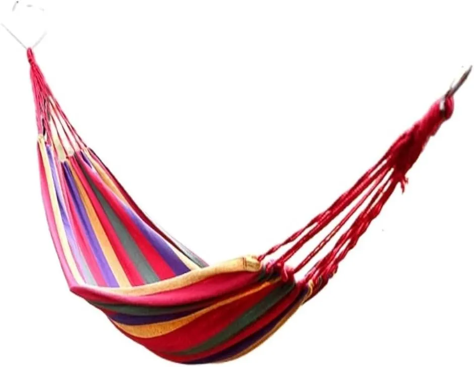 Hammocks Single Double Parachute Cloth Hammock Light Breathable Hammock Nylon Hammock Outdoor Swing Anti-Rollover Camping Hammocks(Red,Small)