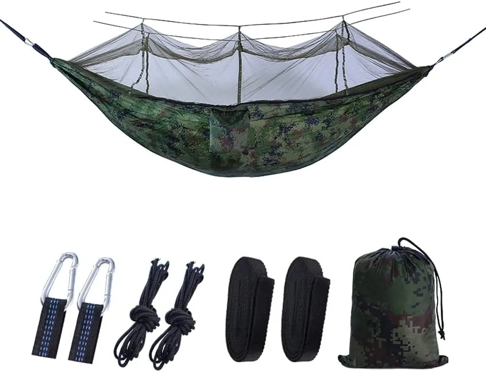 Hammock,YIWENG Automatic Quick-Opening Hammock with Mosquito Net Outdoor Camping Portable Hammock Anti-rolliker Nylon Hammock