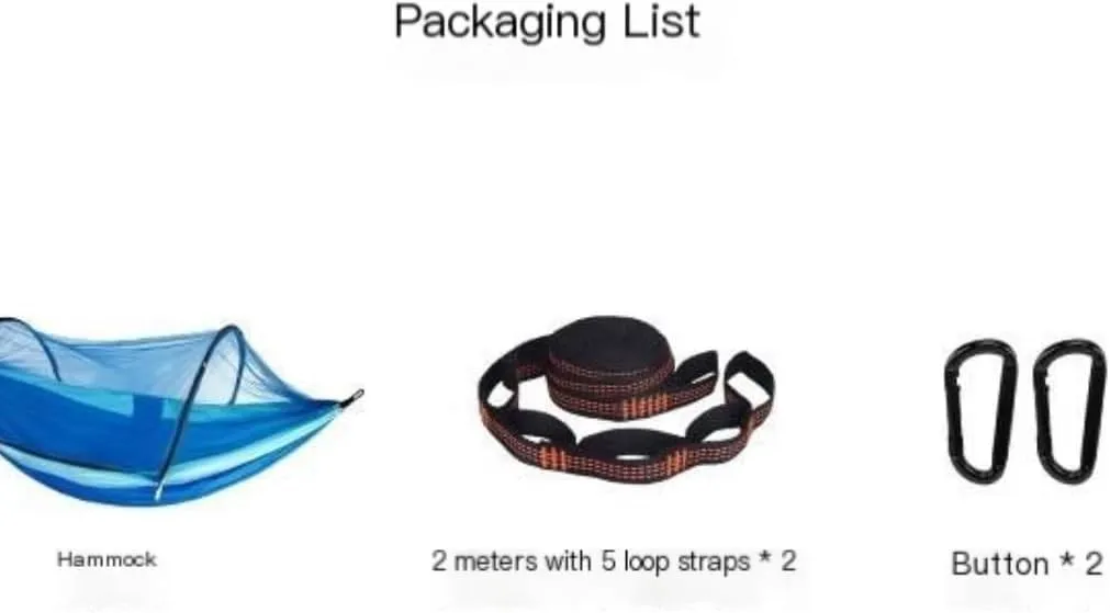 Hamock Outdoor Anti-Mosquito Hammock Automatic Quick Opening with Mosquito Net Parachute Cloth Single Double Hanmock(A)