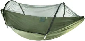 Hamock Outdoor Anti-Mosquito Hammock Automatic Quick Opening with Mosquito Net Parachute Cloth Single Double Hanmock(A)