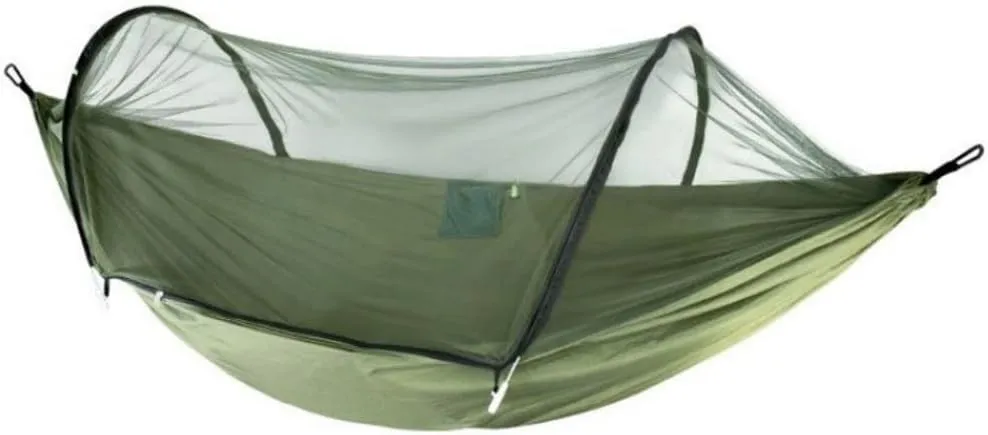 Hamock Outdoor Anti-Mosquito Hammock Automatic Quick Opening with Mosquito Net Parachute Cloth Single Double Hanmock(A)