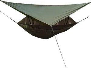 Hamock Outdoor Automatic Quick-Opening Mosquito Net Hammock Canopy Parachute Cloth Pole Mosquito Net Hammock Hanmock(Black)