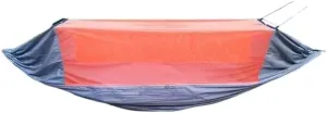 Hamock Outdoor Fully Automatic Quick-Opening Hammock with Mosquito Net, Outdoor Nylon Cloth Camping Pole Hammock Hanmock(Red)