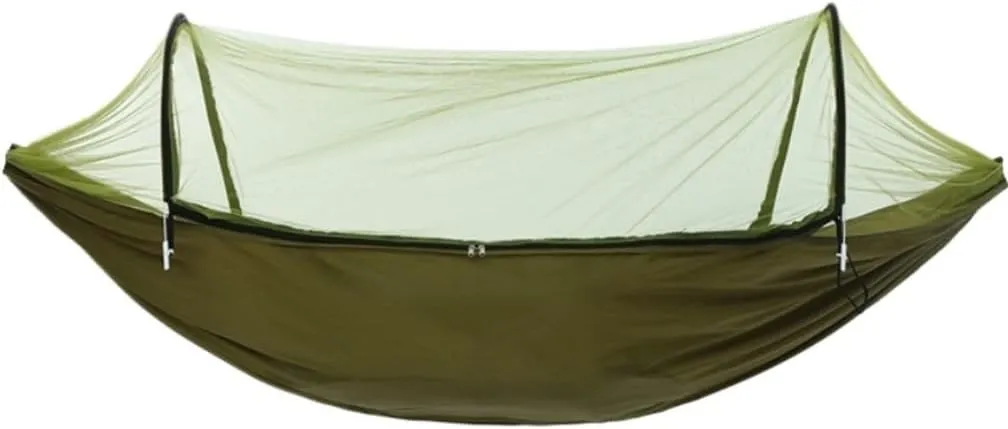 Hamock X`Outdoor Portable Hammock with Mosquito Net Quick Opening Hammock Outdoor Anti-Mosquito Swing Leisure Hammock Hanmock(Brown)