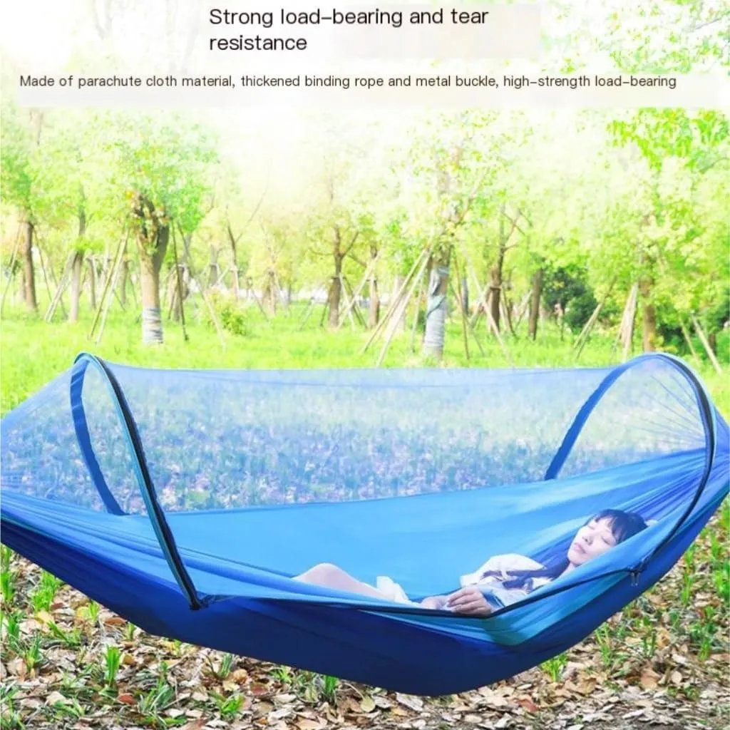 Hamock X`Outdoor Portable Hammock with Mosquito Net Quick Opening Hammock Outdoor Anti-Mosquito Swing Leisure Hammock Hanmock(Brown)