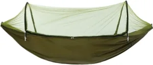Hamock X`Outdoor Portable Hammock with Mosquito Net Quick Opening Hammock Outdoor Anti-Mosquito Swing Leisure Hammock Hanmock(Brown)