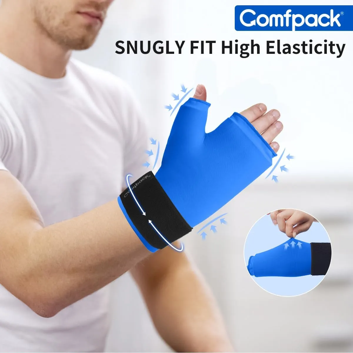 Hand Ice Pack Glove for Arthritis, Wrist Ice Pack Wrap for Carpal Tunnel, Wearable Gel Cooling Ice Packs Glove Hot Cold Compress Pain Relief for Tenosynovitis, Swelling, Surgery, Tendonitis
