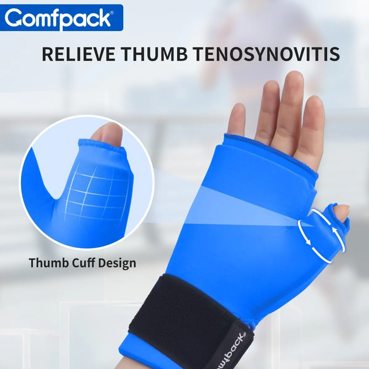 Hand Ice Pack Glove for Arthritis, Wrist Ice Pack Wrap for Carpal Tunnel, Wearable Gel Cooling Ice Packs Glove Hot Cold Compress Pain Relief for Tenosynovitis, Swelling, Surgery, Tendonitis