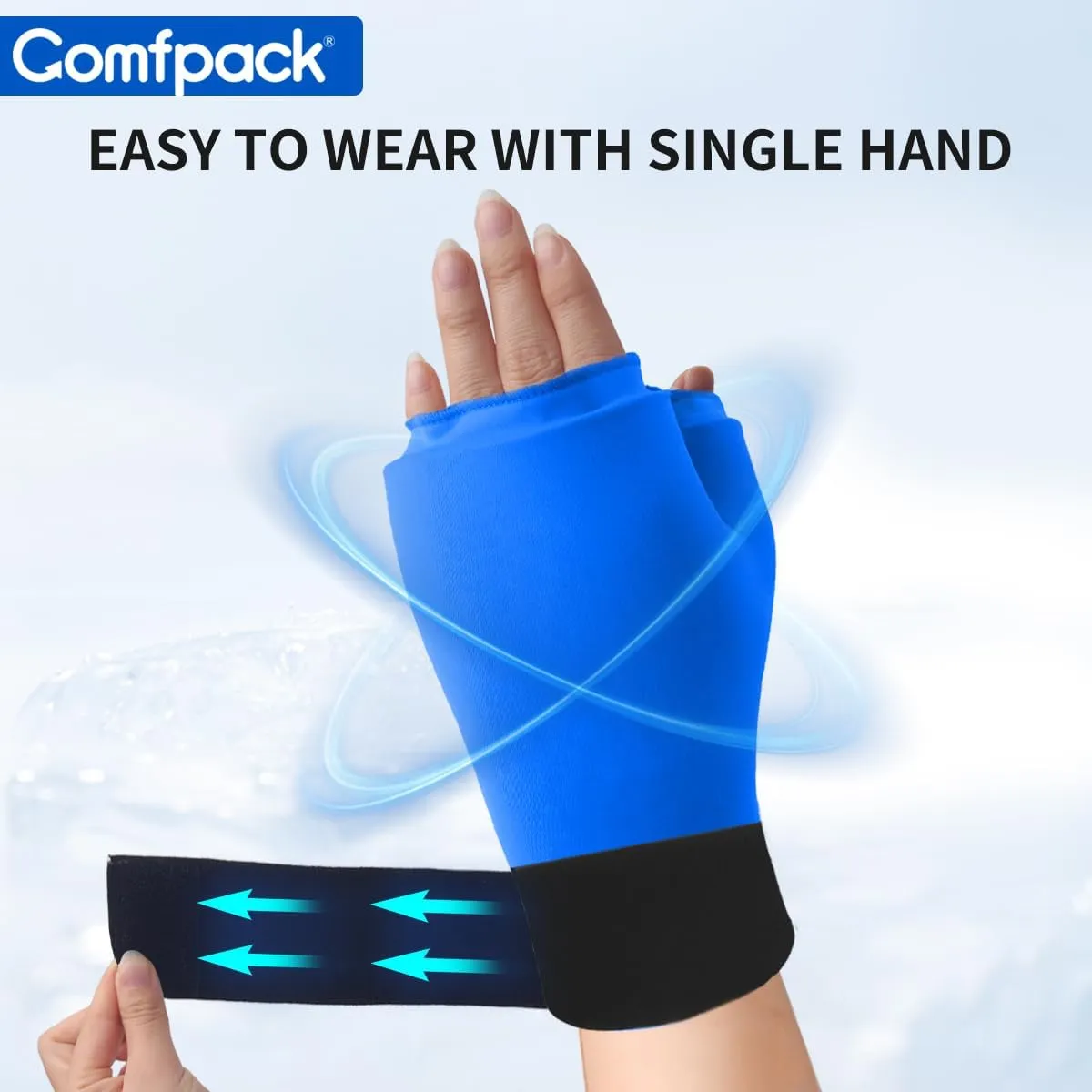 Hand Ice Pack Glove for Arthritis, Wrist Ice Pack Wrap for Carpal Tunnel, Wearable Gel Cooling Ice Packs Glove Hot Cold Compress Pain Relief for Tenosynovitis, Swelling, Surgery, Tendonitis