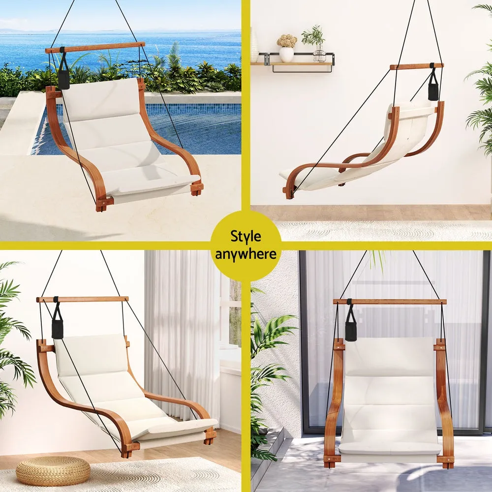 Hanging Lounge Chair Wooden Hammock Seat Indoor Outdoor