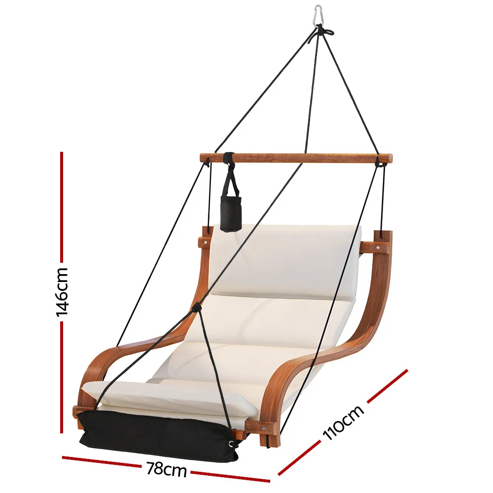Hanging Lounge Chair Wooden Hammock Seat Indoor Outdoor