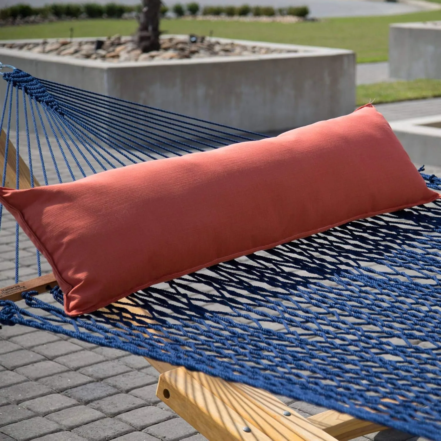 Hatteras Hammocks Echo Sangria Long Hammock Pillow, Sunbrella Fabric, Hook & Loop Fasteners, Extra Wide Size, Handcrafted in The USA